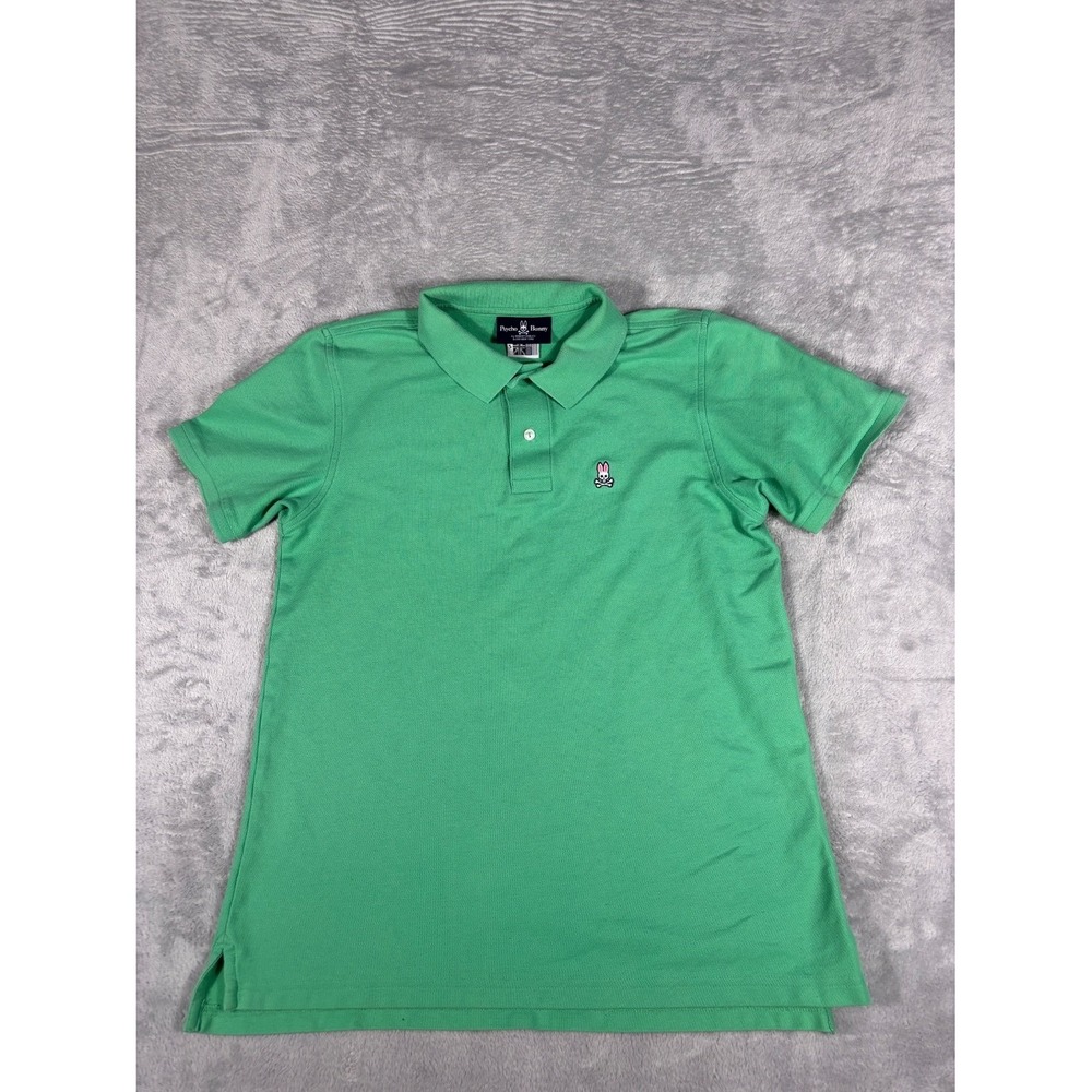 Psycho Bunny Classic Polo Mens Size 5 Green Short Sleeve Embroidered